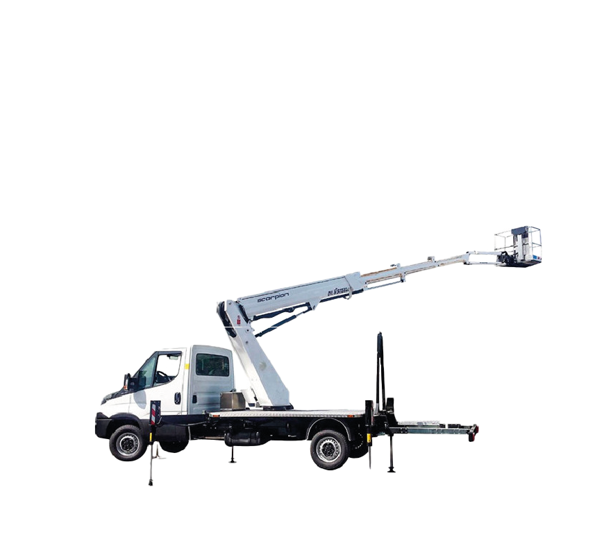 Plataforma elevadora sobre camión...